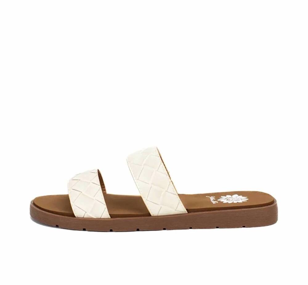 NEW YELLOWBOX women's aisha slide sandal in ivory